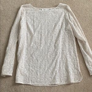 LOFT Longsleeve Overlay Blouse